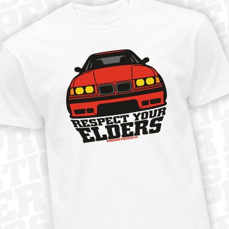 BMW E36 Respect Your Elders - koszulka